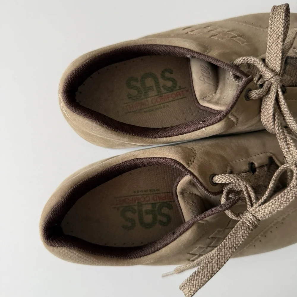 SAS Women's Tripad Comfort Walking Sneakers Tan Suede‎ Leather, Size 7W
